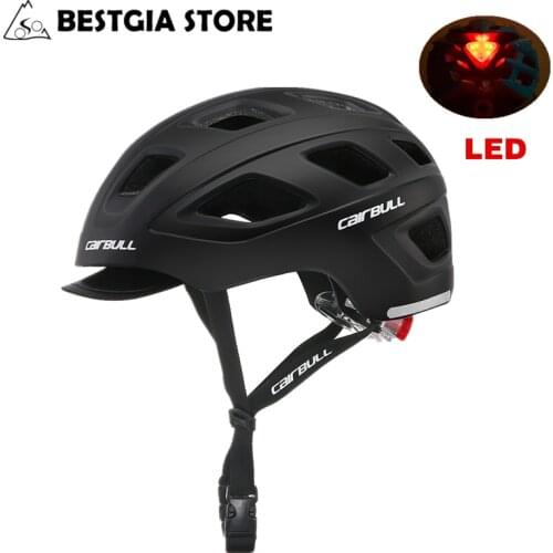 CAIRBUL LED Cycling Helmet Urban Leisure Bike Safety Helmet With Light Racing Road Bicycle Removable Visor Helmet Casco Ciclismo
