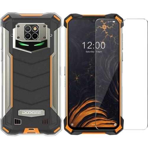 For Doogee S88 Case Black Soft Case with Black Full Tempered Glass For Doogee S88 Pro Case For Doogee S88 6.3inch