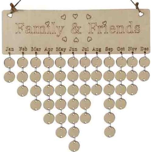 Christmas decorations Wood Birthday Reminder Board Birch Ply plaque Sign Family Friends DIY Calendar Board L*5