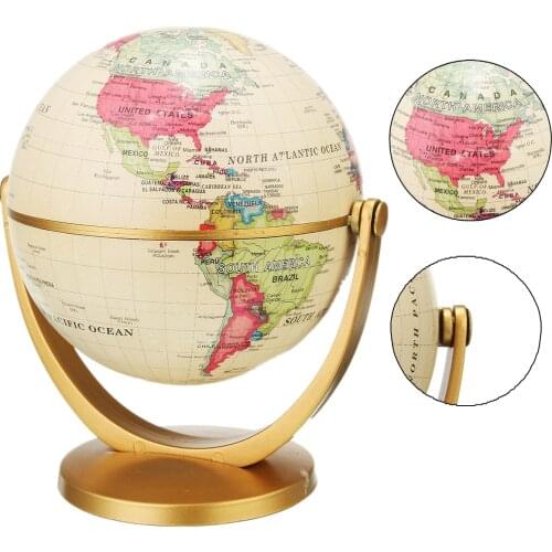 Geography Learning Education Home School Decoration 12cm Retro Globe 360 Rotating Earth World Ocean Map Ball Antique Desktop