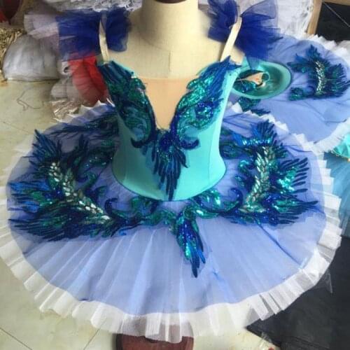 Blue Professional Ballet Tutu Skirt For Kids Child Adult Women Pancake Tutu Ballerina Party Dance Costume Ballet Dress Girls