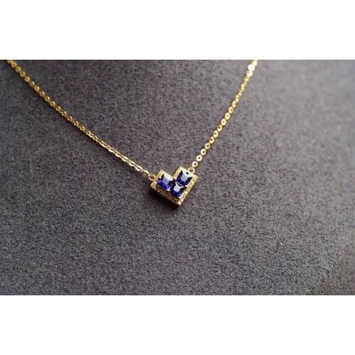 JHY428 Solid 18K Yellow Gold Nature Blue Sapphires Gemstones Pendants Necklaces for Women Fine Jewelry for Women Gifts