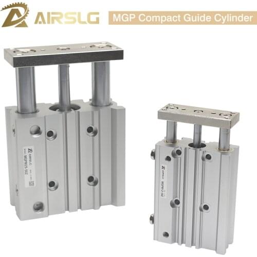 MGPA Compact guide cylinder air pneumatic cylinder with guide rod bore 20 25mm stroke 20-200mm MGPA20-50 MGPA25-100Z MGPA25-150Z