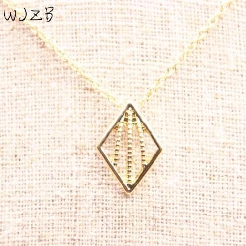 Fashion rectangular pendant necklace with geometric shapes for women