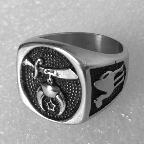 Sword Zulfakra Imam Ali Islamic Men Ring Seal Silver Titanium Stainless Steel Male Rings Muslims Jewelry Band Punk Hip Hop New