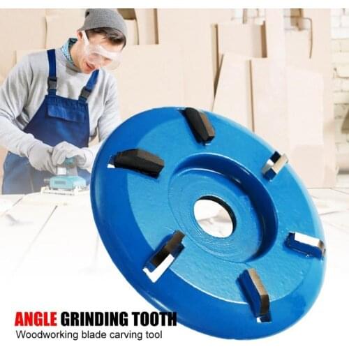6 Teeth Power Wood Carving Cutter Disc Milling Attachment Bore Arc/Flat for Angle Grinder Attachment 90mm Diameter 16mm