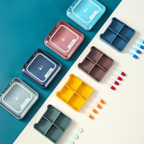 New Sealed Nordic Square Round Pill Case Portable Pill Box Drug Tablet Medicine Storage Holder Splitter Organizer Container Case