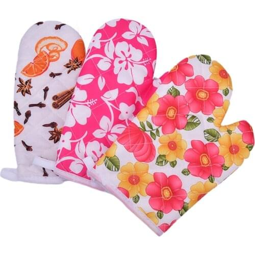 1Pcs Microwave Oven Glove Kitchen Tool Mitten Terylene Insulated Heatproof Resistant Non-slip Baking Gloves Thickening
