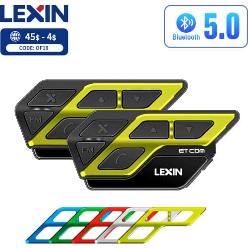Lexin ET Com V5.0 Motorcycle Bluetooth Intercom Helmet Headset Multicolor FM Wireless BT Intercomunicador Moto 1200M Interphone