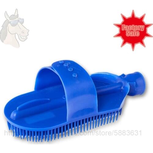 30 2010 Curry Comb with Water Pipe PE Material Brush with Adjustable Buckle 19.5*8.5cm for Horse Grooming Connect Water Cleaning
