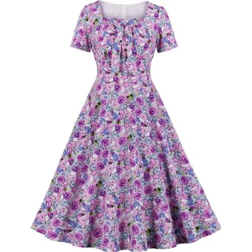 S-2XL Print Short-sleeved Dress Ladies High-waist Tie Casual Dress Fashion Sexy Elegant Slim Loose Skirt 2021 Spring/summer New