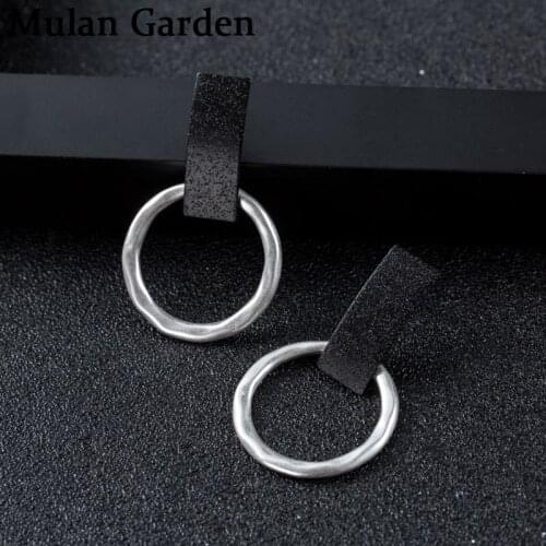 M&G New Creative Geometric Circle Metal Dangle Earrings Personality Elegant Pendant Earrings Fashion Jewelry Accessories