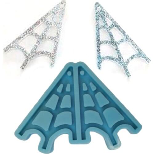 Crystal Epoxy Resin Mold Spiderweb Shape Earrings Dangler Casting Silicone Mould DIY Crafts Jewelry Pendant Making Tools