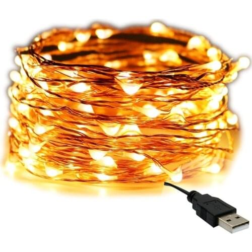 Usb Powered Led Christmas String Light Wedding Decoration Party String Lights Christmas String Copper Wire Usb Fairy Lights