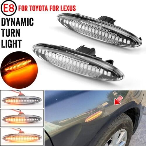 2PCS Led Dynamic Side Marker Turn Signal Light For Lexus IS250 IS350 SC430 Toyota MARK X REIZ CROWN UZZ40 Highlander Camry 40