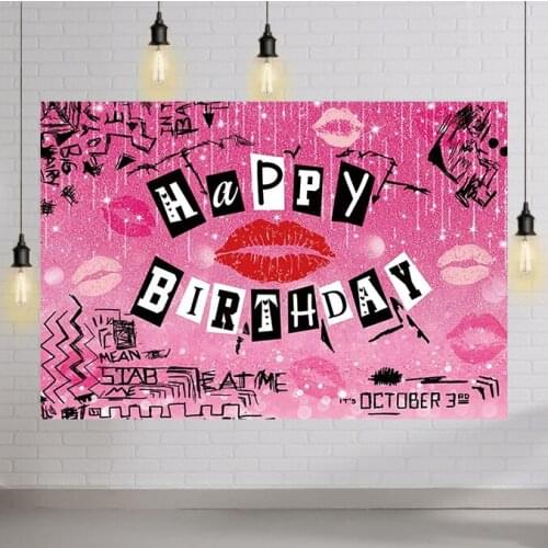Mean Girls Birthday Party Backdrop Burn Book Teen Girls Birthday Rose Pink Glitter Backdrop Sweet 16th 18th 20th 21th Birthday