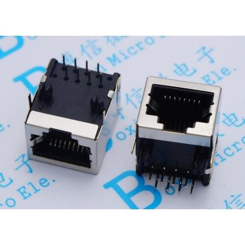 1pcs /LOT RJ45 8Pin 8P 8C Female Plug Ethernet Network Connectors PCB Mount RJ45 8P8C Single Network Port