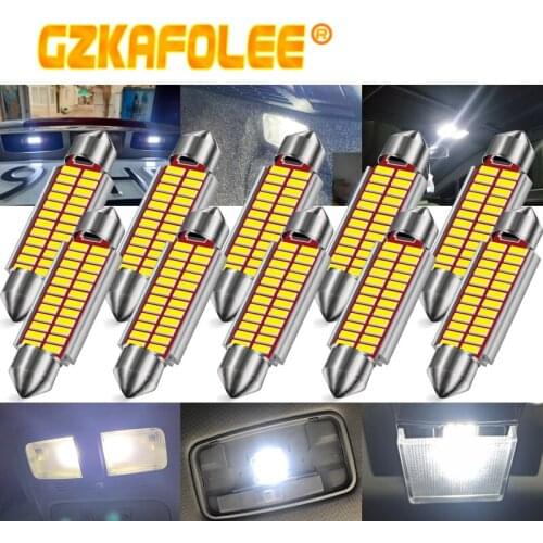 10PCS C10W C5w No Error Signal Lamp Reading Light 31mm/36mm/39mm/41mm Canbus Car Automobiles Parts Accessories 4014 Led Chip LED