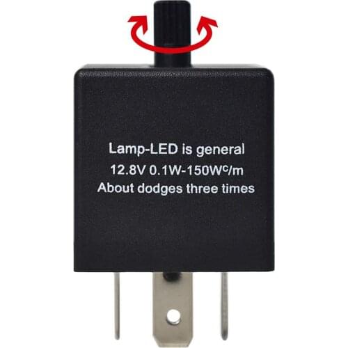 12V 3-Pin LED Adjustable Frequency Flashers Car Motorcycle Universal Waterproof Relay With LED Turn Signal Light CF13