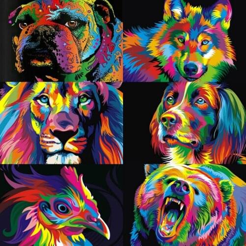 5D DIY Diamond Painting "Animal color avatar theme" Full SquareDiamond Embroidered Cross Stitch Gift Home Decoration