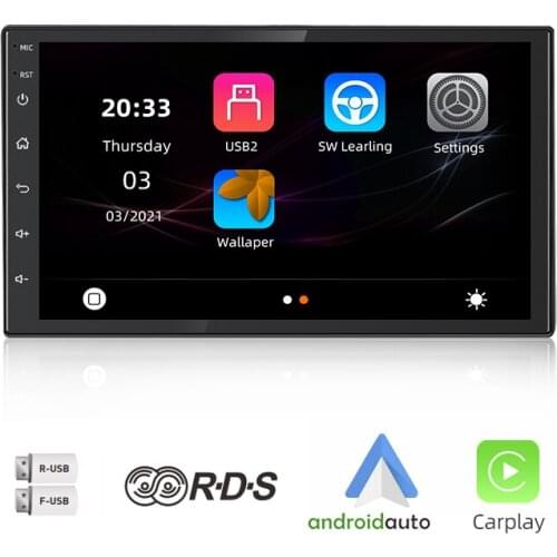 7 Inch Carplay Android Auto DSP RDS Android 10 Multimedia HiFi Video Player GPS Navigation Car Radio Stereo Wifi BT AM FM