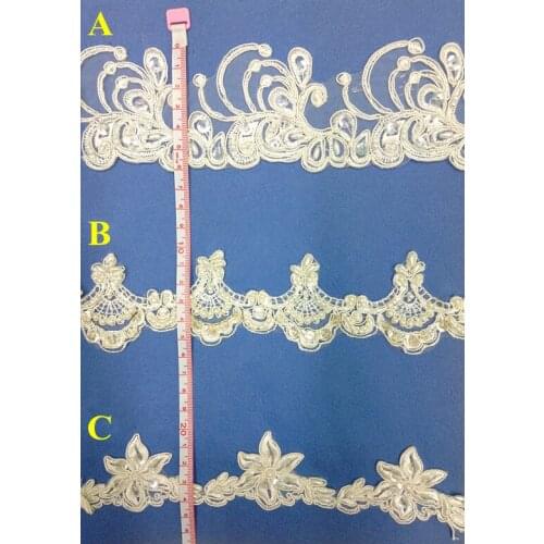 FREE SHIPPING 6cm/5.5cm/4.5cm organdy polyester embroidery framed beaded and sequined veil lace trim,XERY-Z730/731/712