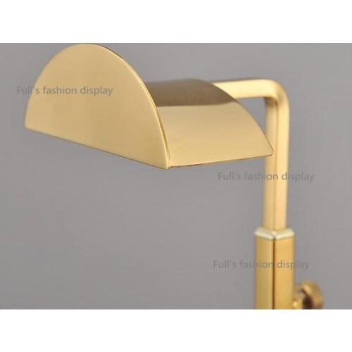 Free shipping Counter Adjustable titanium golden Handbag Display Stand stainless steel metal Women Bag Display Holder rack