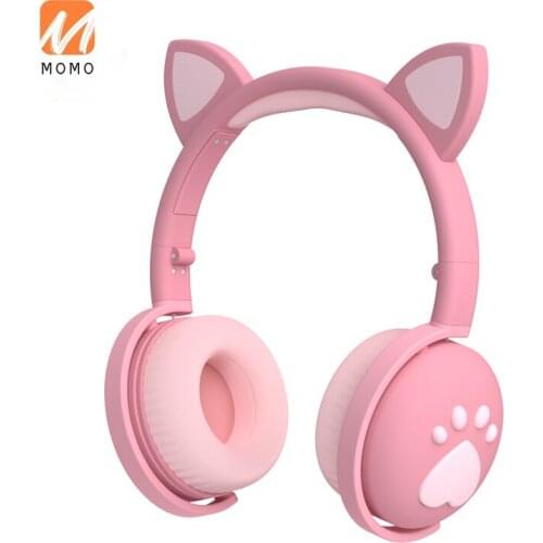 Bluetooth Headset Cute and Compact Laptop Desktop Computer Girl Student Pink Cat Ear Headset