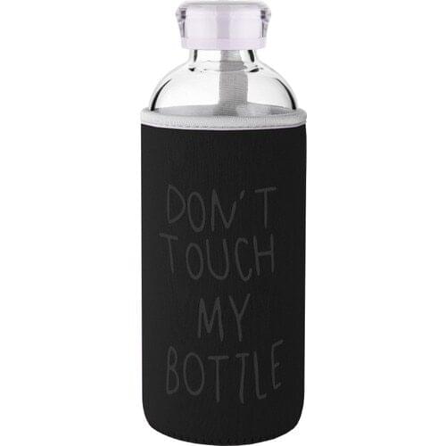 Pazarika Borosilicate Glass Flasks 1000 ml Water Bottle 1lt Mybottle Black