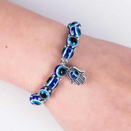 Blue Eyes Fatima Hand Bracelet Womens Bracelet New Fashion Metal Accessories Amulet Party Jewelry