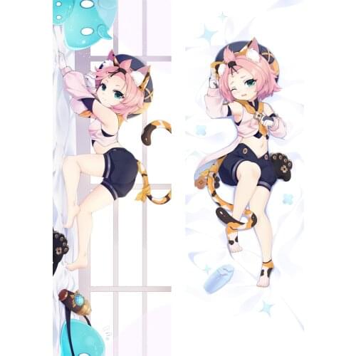 Genshin Impact Diona Cosplay Dakimakura Pillow Case Double Side Printed Hugging Body Peach Skin Pillowcase