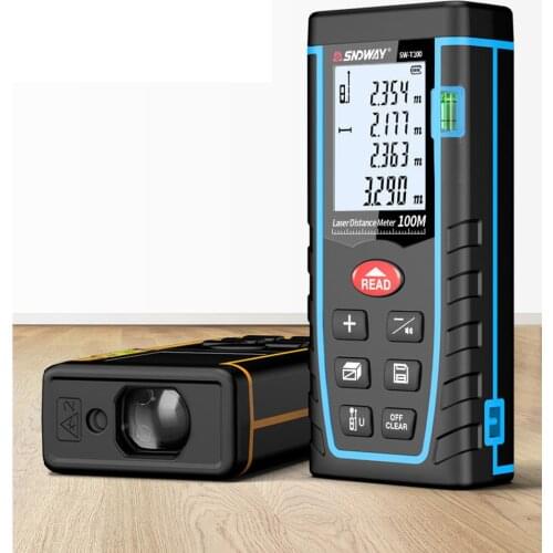 SNDWAY Laser Rangefinder Digital Distance Meter 40m/60m/80m/100m Electronic Roulette Laser Range Finder Length Area Measurement