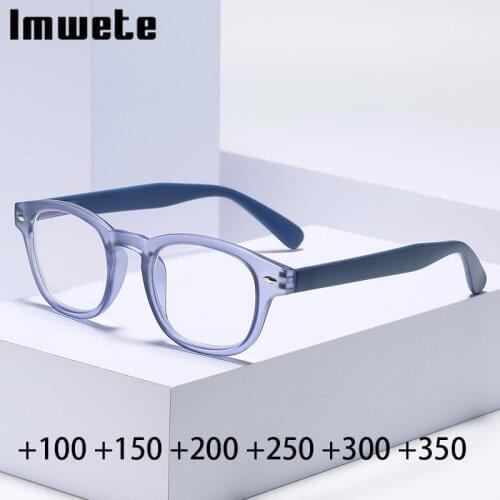 Imwete+1.0 1.5 2.0 2.5 3.0 3.5 Finished Reading Glasses Men Women Retro Spectacles Square Eyeglasses Vintage Glasses Frame