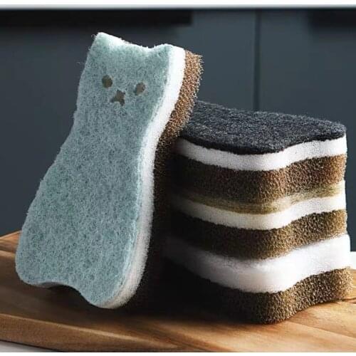 Sponge Cleaning Wipe для кухни Cuisine Kitchen Dishwashing Pot Scouring Pad Stove Tile Decontamination Magic Wipe 4 Packs