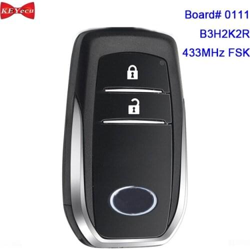 KEYECU for Toyota RAV4 Yaris Corolla Smart Remote Key Fob Board# 0111 B3H2K2R 433MHz FSK 2 Button