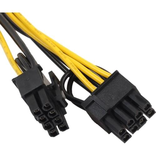 PCI-E 6 Pin to Dual 8 Pin Power Splitter Cable VGA PCI Express Adapter Flexible Riser Card Extension Port Adapter