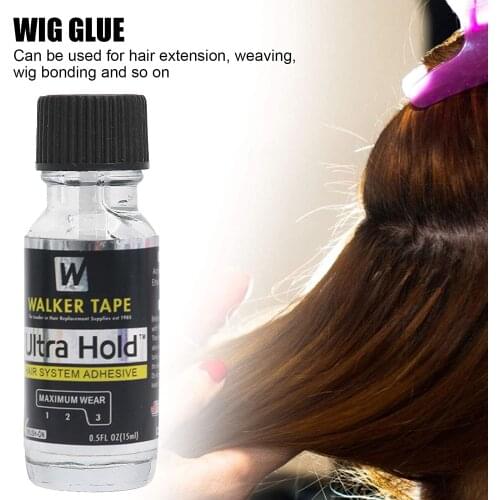 0.5oz/15ml Walker Tape Ultra Hold Lace Wig Glue Front Wig Glue For Wigs Transparent Lace Adhesive for Hair Replacement Brush-on