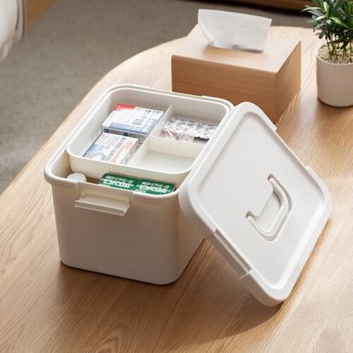Best selling household medical box layered portable PP large capacity home use cabinet for medicines