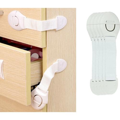 10Pcs Magnetic Child Lock Safety Baby Protectiong Cabinet Door Lock Adhesive Lever Handle Compatible With Standard Straps Locks