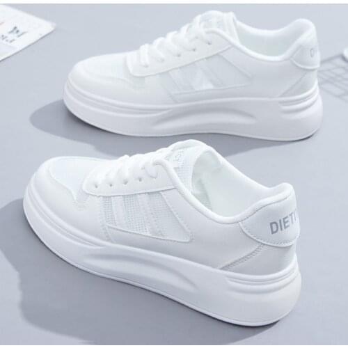 NAUSK Little White Shoes Womens Spring 2021 New Womens Shoes Trendy Shoes Breathable Thick-Soled Sports Casual Shoes