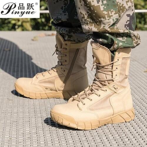 Mens tactical wear-resistant boot super lightweight breathable hiking boot Tactical desert boots size 38--45