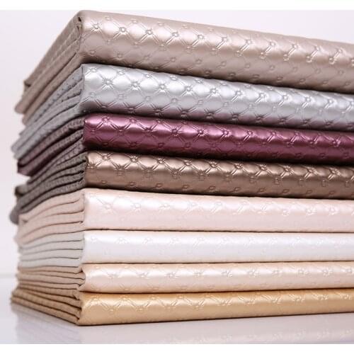 Soft Leather Fabric Star Geometric Pattern for Sofa Cover Bed Head Hard Bag Purse Background Wall Artificial Pu Black Sewing Diy