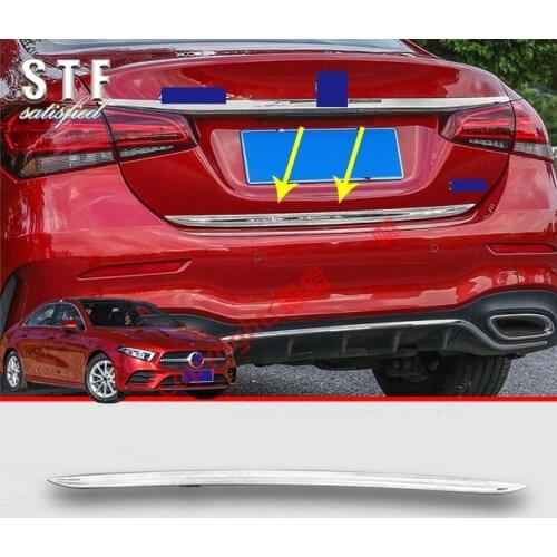 Stainless Steel Rear Door Trunk Lid Below Cover Trim Exterior Molding Stickers For Benz A Class W177 2019 2020