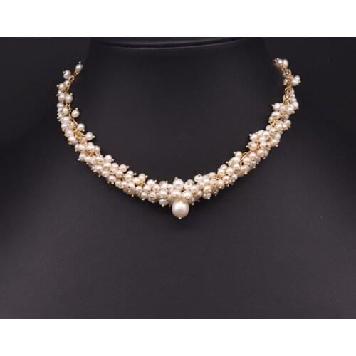 Natural Freshwater Pearl Noble Charm Chokers Necklaces For Women Wedding Trendy Gift Designer Luxury Fine Jewelry Temperament