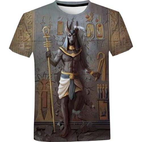 2021 New Retro Style Ancient Horus Egyptian God Eye of Egypt Pharaoh Anubis 3D T Shirts Men Women Harajuku Funny Short Sleeve