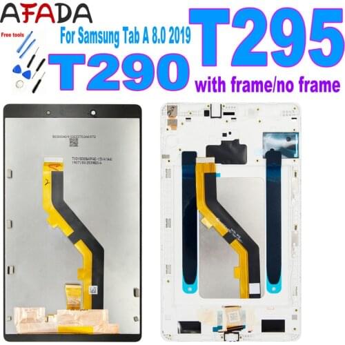 New For Samsung Tab A 8.0 2019 SM-T290 SM-T295 T290 T295 LCD Display Touch Screen Digitizer Glass Panel Assembly with Frame