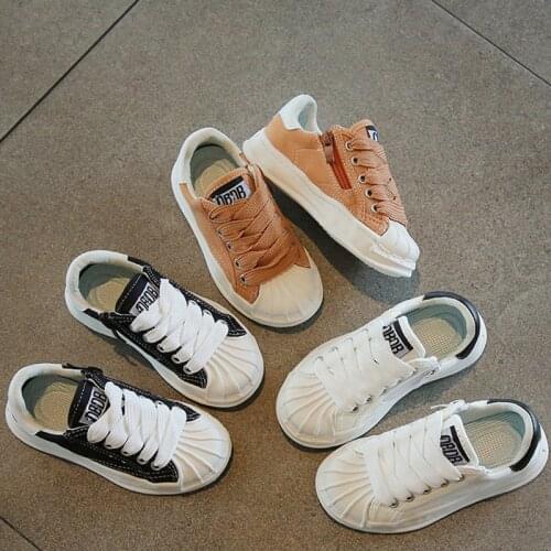 Girls canvas shoes spring 2021 new net red boys casual shoes children spring and autumn models low-cut all-match white shoes