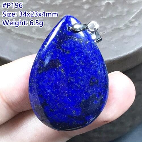 Top Natural Blue Lapis Pendant For Woman Men Crystal 35x23x8mm Beads Silver Oval Stone Necklace Pendant Jewelry AAAAA