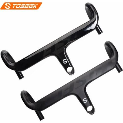 TOSEEK Full Carbon Road Bicycle Handlebar Integrated Lightweight high strength UD Matte/Gloss Handlebar stem Cycling Bent Bar