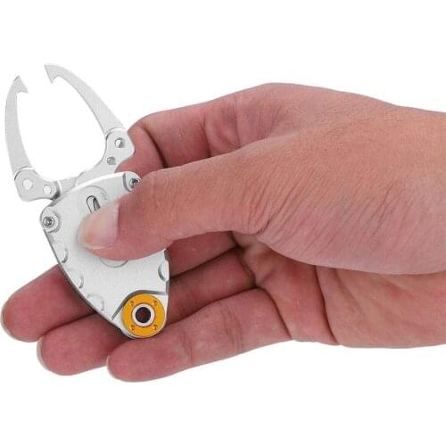 Portable Aluminum Alloy Mini Fish Lip Gripper Compact Fishing Grabber Trigger Clamp Fishing Tackle Tools